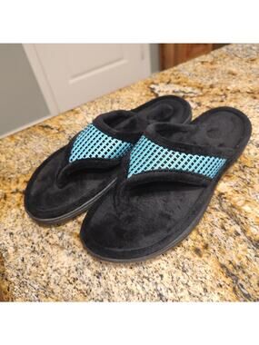 Brookstone Black Flip Flops Size M Women's Comfort Sandals